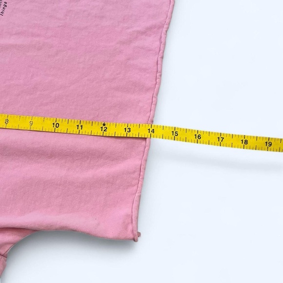 Forever 21 Medium Oversized Relaxed Fit Pink Cropped Self Love Tee Crop Top - Picture 6 of 8